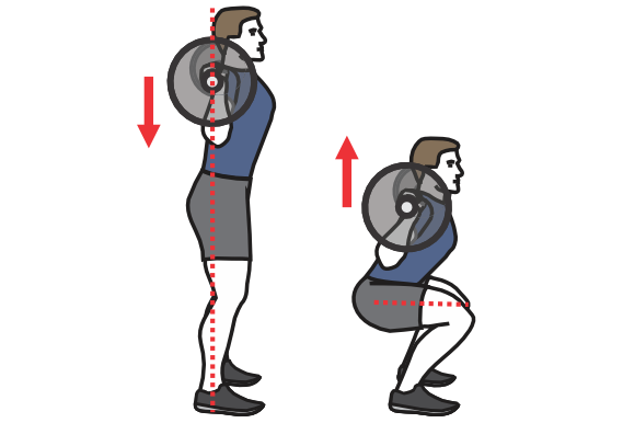 Squat barre illustration HexFit