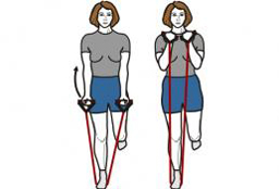 Curl biceps avec élastique sur un pied