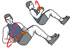 Russian twist avec haltères