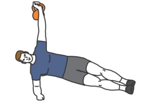 Side plank avec haltère