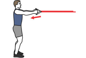 Tirage horizontal debout élastique